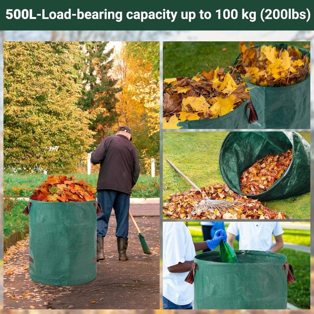 Sacs à déchets de jardin 500L - 2Pack robuste étanche - Poignées renforcées - DtopbuyAge - Image 5