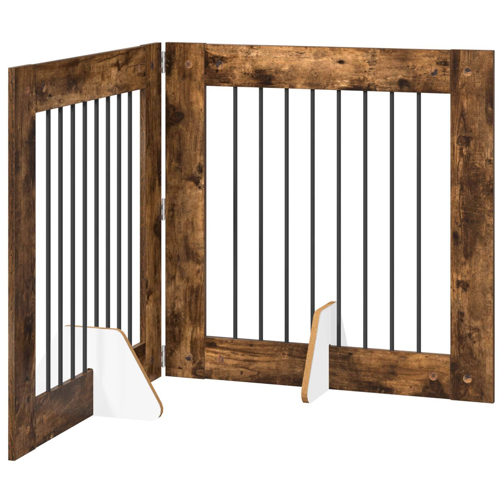 ComfortXL - Barrière intérieure bois ingénierie pour chiens séparation modulable 160cm fumé - ComfortXL Outdoor Living - Image 2
