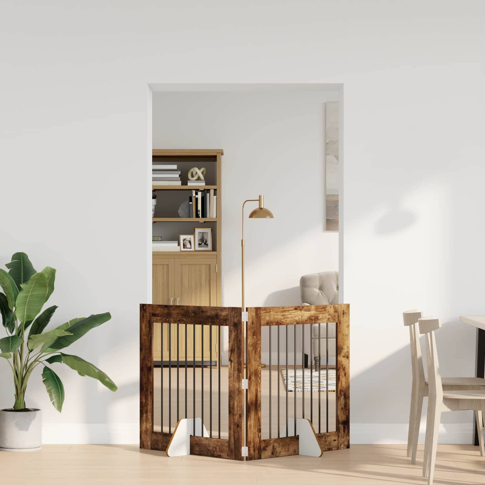 ComfortXL - Barrière intérieure bois ingénierie pour chiens séparation modulable 160cm fumé - ComfortXL Outdoor Living - Image 1