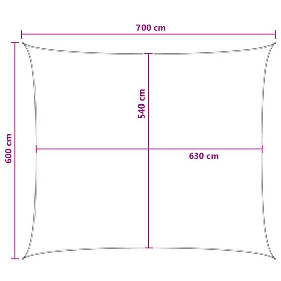 Voile d'ombrage HDPE gris clair et blanc 700 x 600 cm - PANGIVO - Image 7
