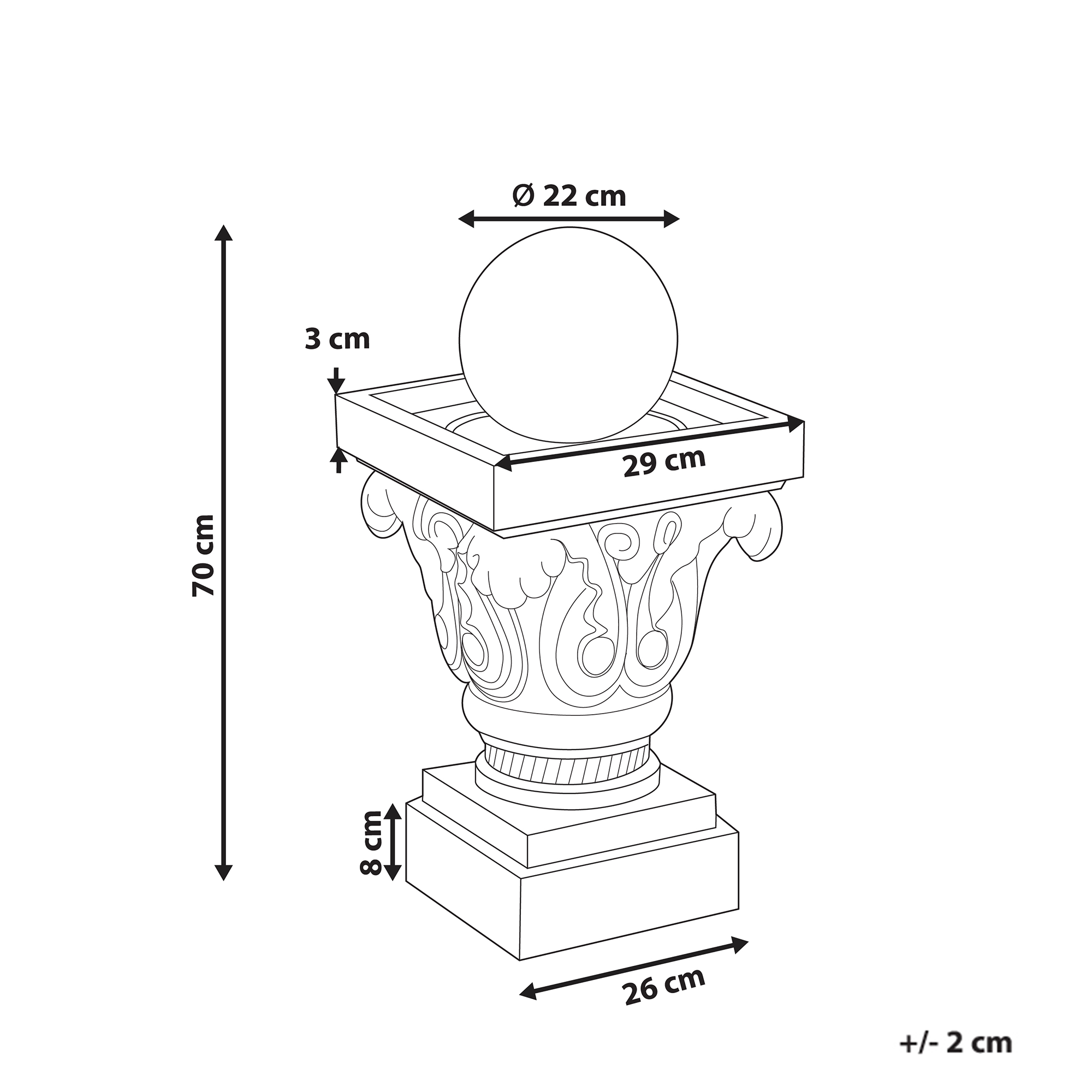 Beliani - Fontaine décorative Résine Beige VELINO - Beliani - Image 3