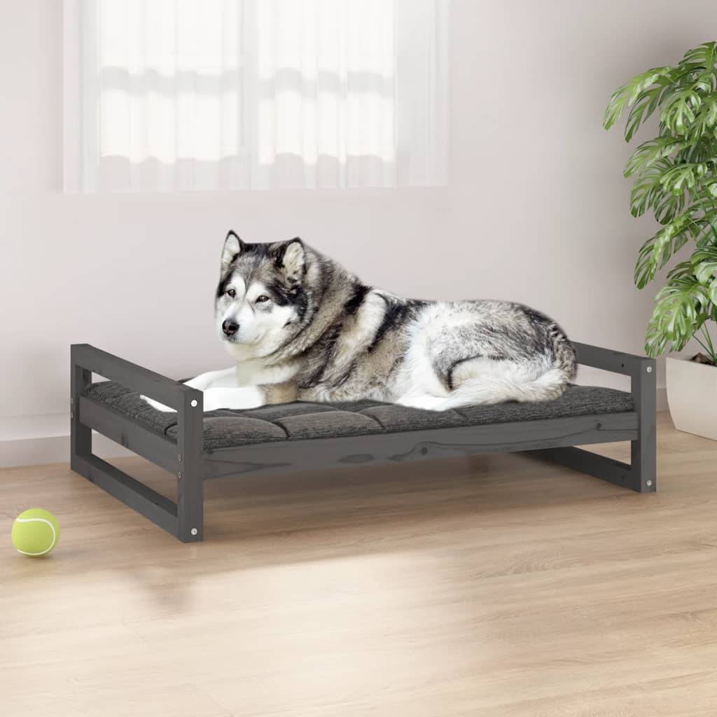 Vidaxl - Lit pour chien Gris 105,5x75,5x28 cm Bois de pin solide vidaXL 821489 - Image 1