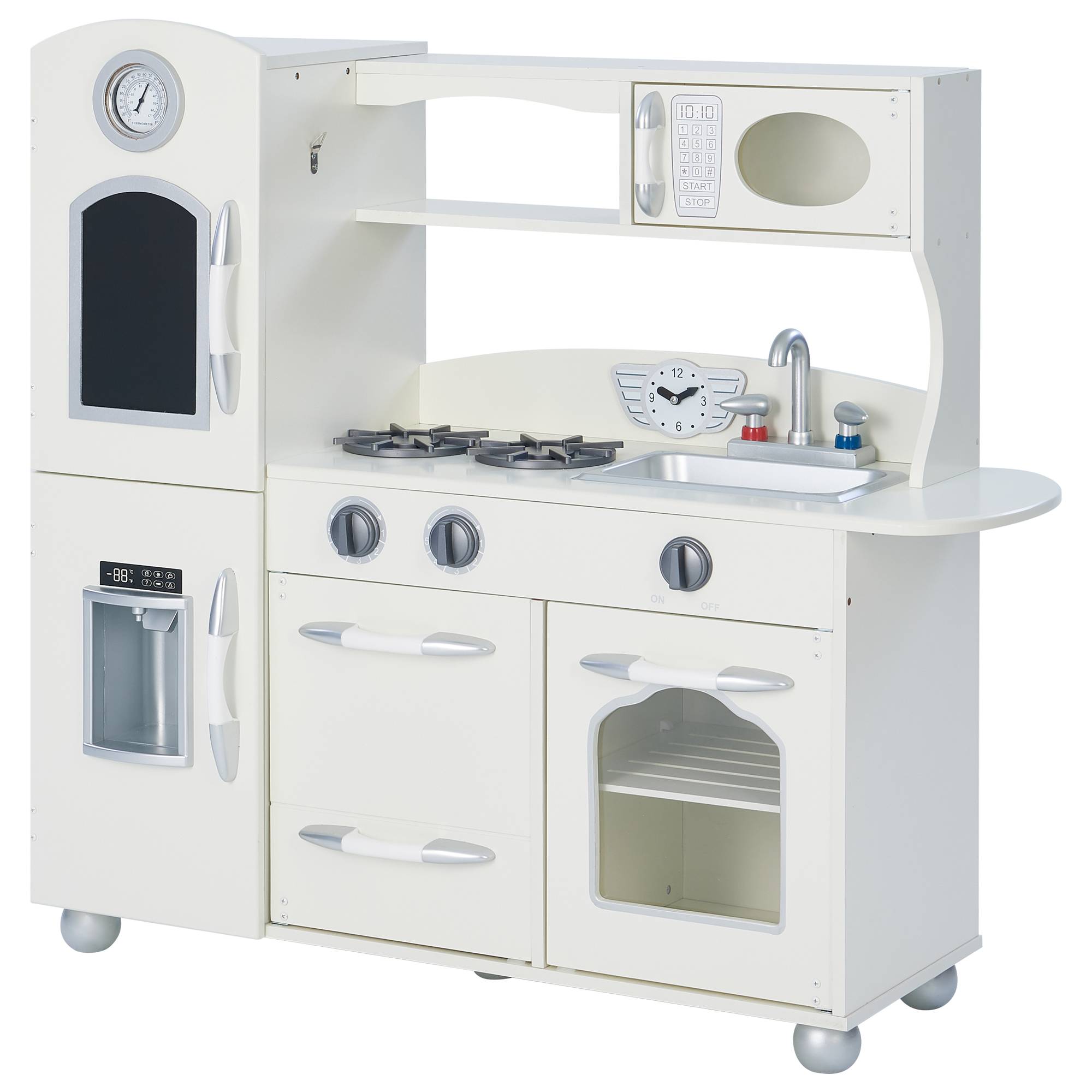 Cuisine en bois pour enfants 93.3cm, Ivoire Teamson Kids - Image 1