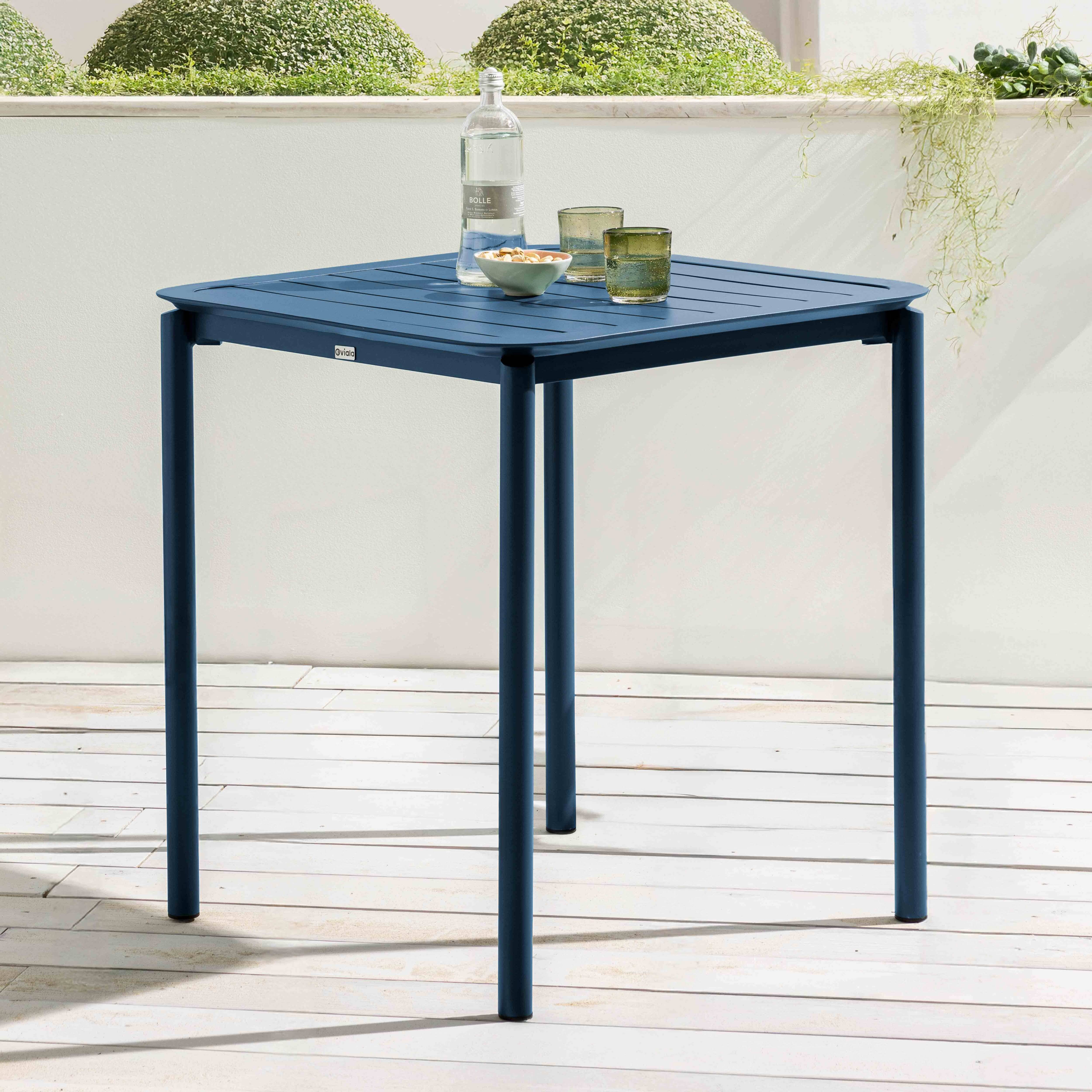 Oviala - Table carrée de terrasse (70x70cm) bleu foncé Almada - Oviala - Image 2