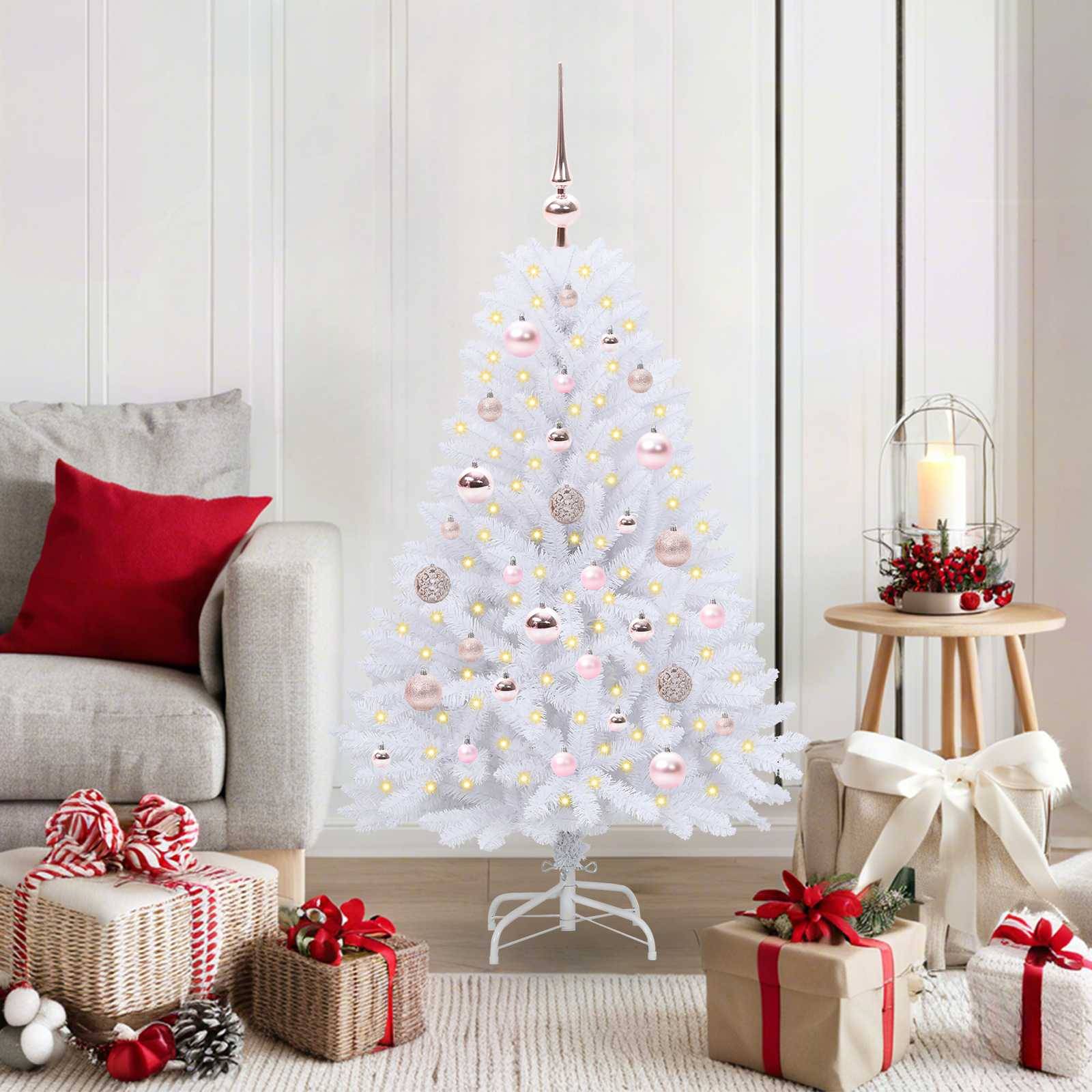Sapin de Noël | Arbre de Noël Artificiel à Branches Articulées Blanc 120 cm Maison Chic - Image 2