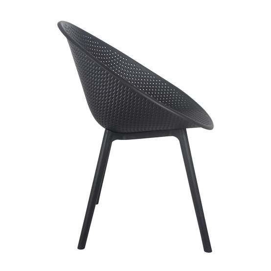 Oviala - Lot de 4 chaises de terrasse en plastique noires Buda - Oviala - Image 6