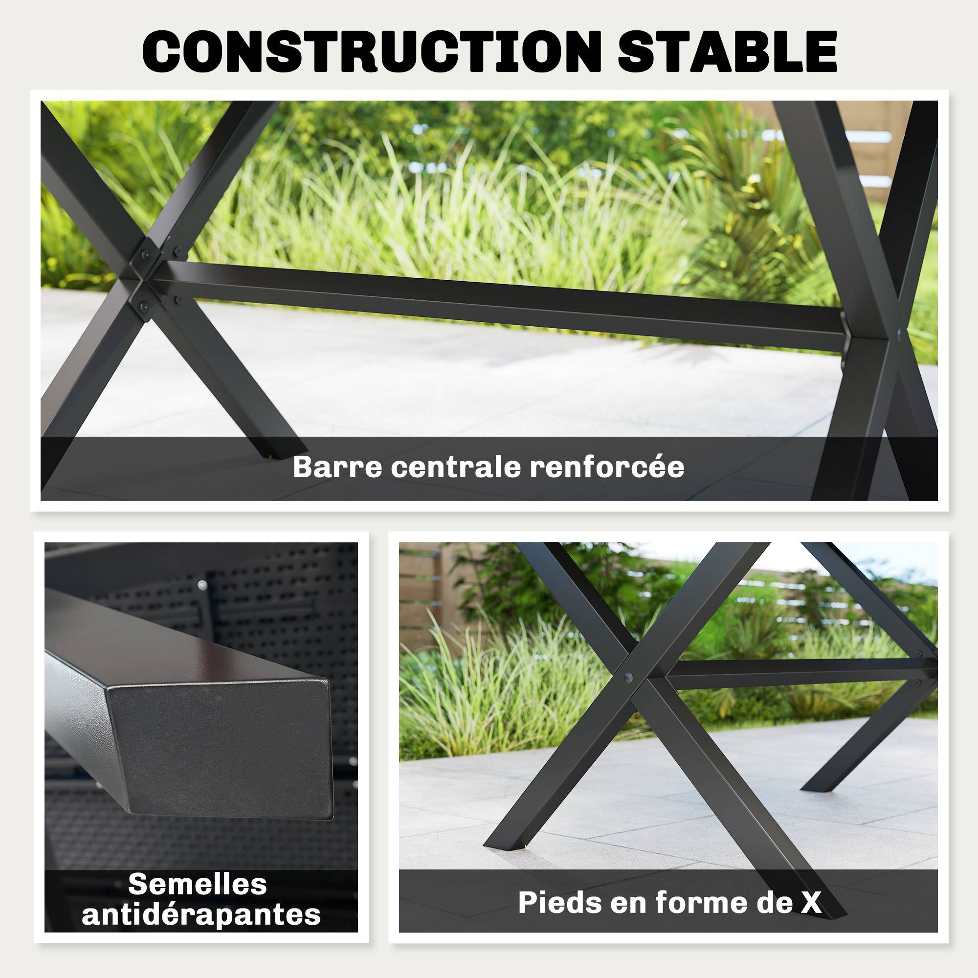 PANGIVO - Table de jardin HDPE noir 150 x 90 x 74 cm - PANGIVO - Image 8