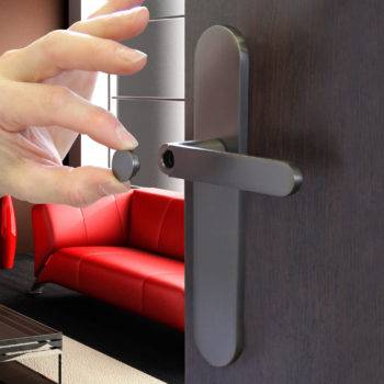 Ensemble poignée aluminium sur plaque acier Meudon K CADAP - Clé i - Canon de fusil - CY1861/42BK