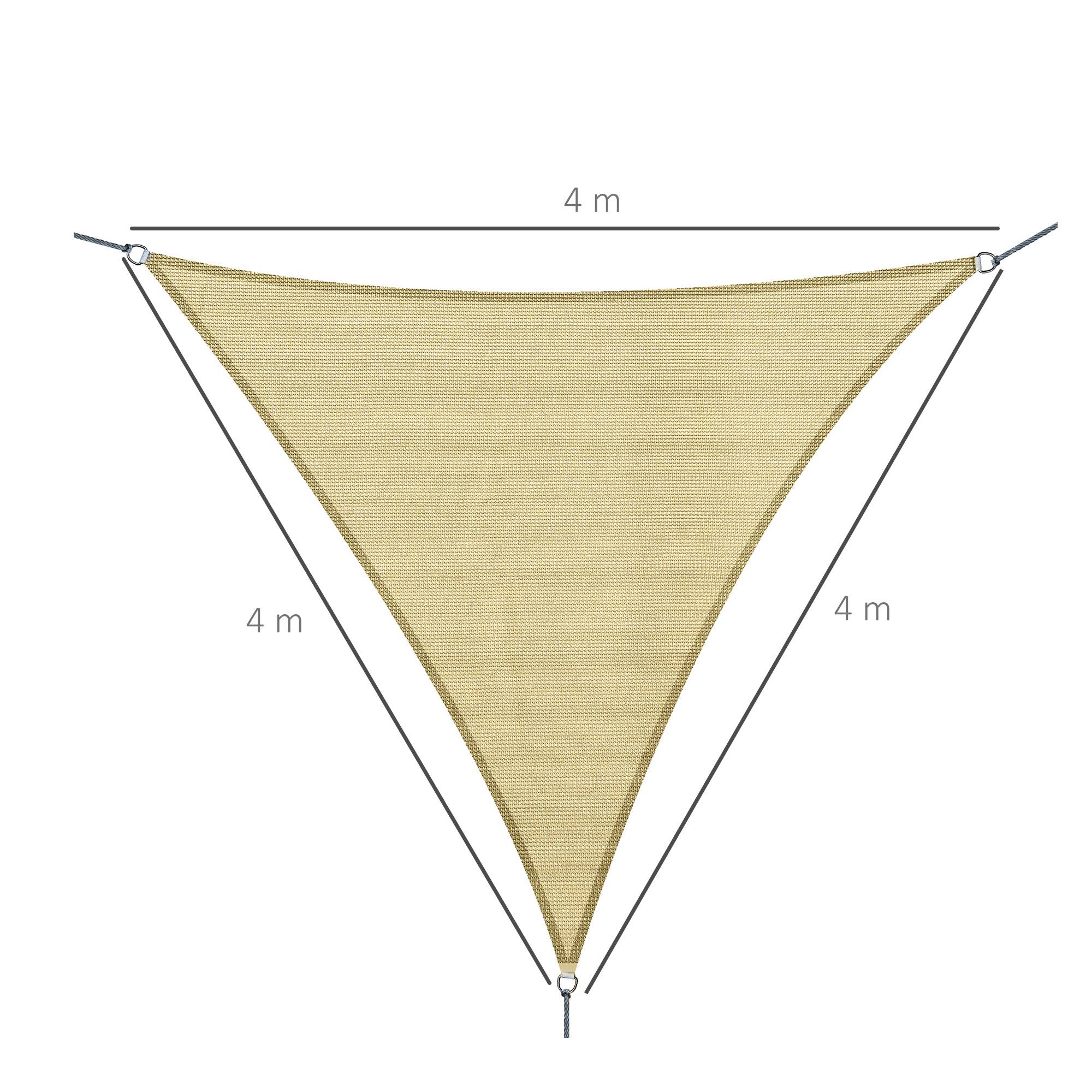 Voile d'ombrage Voile solaire - Triangulaire 4 x 4 x 4 m HDPE résistant aux UV sable fr235 - Image 5