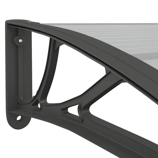Vidaxl - Auvent de porte Noir 350x100 cm Polycarbonate vidaXL 153594 - Image 4