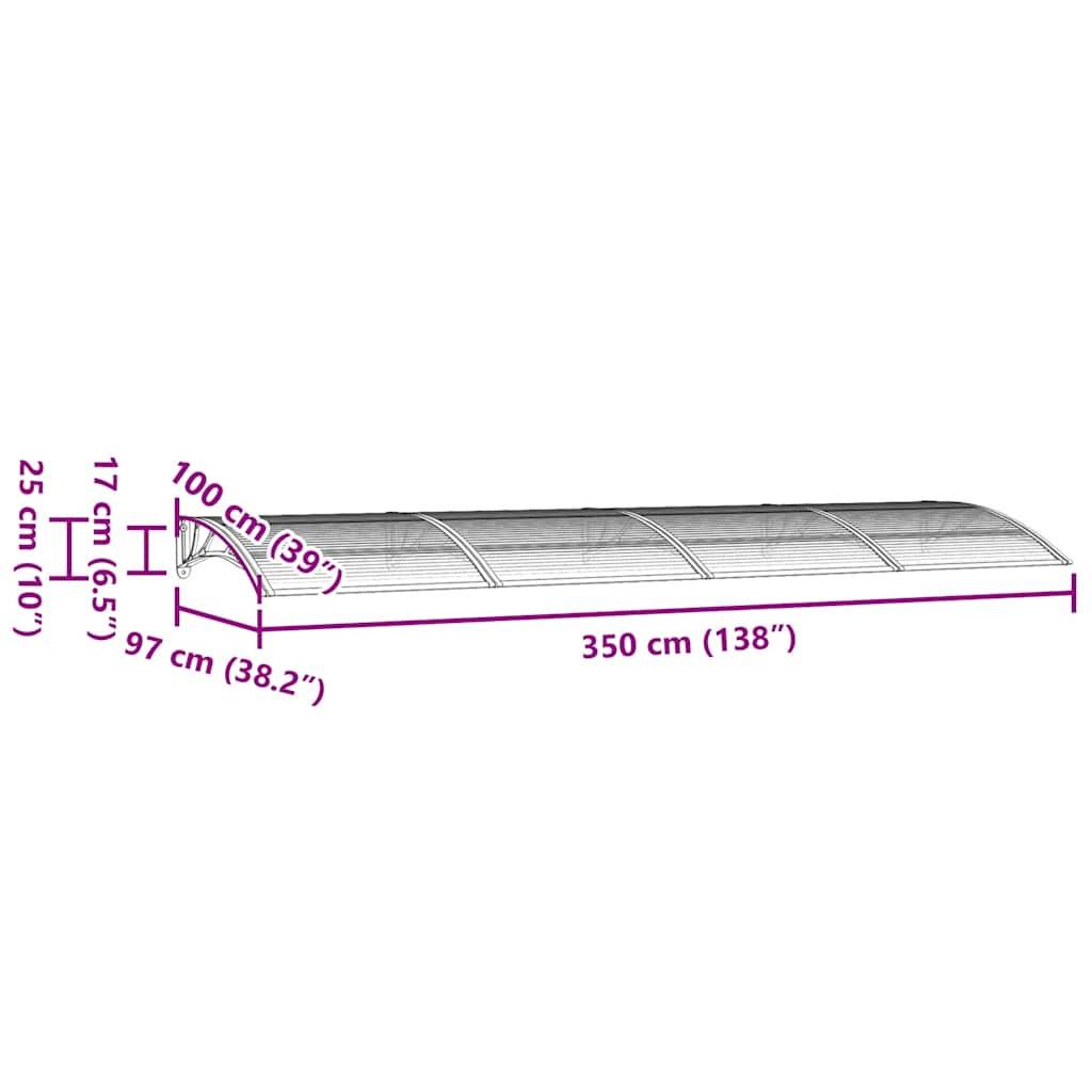 Vidaxl - Auvent de porte Noir 350x100 cm Polycarbonate vidaXL 153594 - Image 3