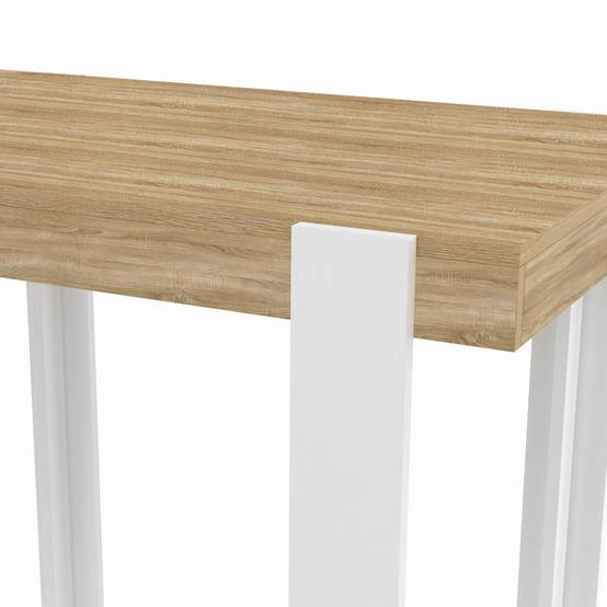 Table haute de bar PHOENIX bois et blanc 90 cm - Image 5