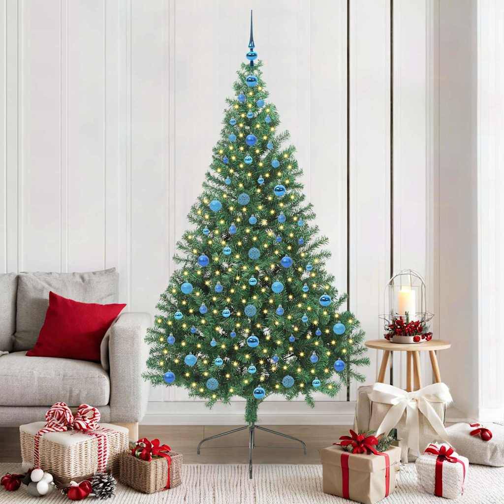Sapin de Noël | Arbre de Noël artificiel pré-éclairé Vert 210 cm PVC Maison Chic - Image 2
