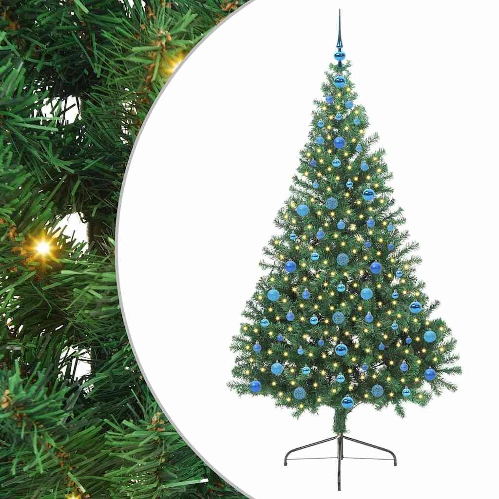 Sapin de Noël | Arbre de Noël artificiel pré-éclairé Vert 210 cm PVC Maison Chic - Image 1