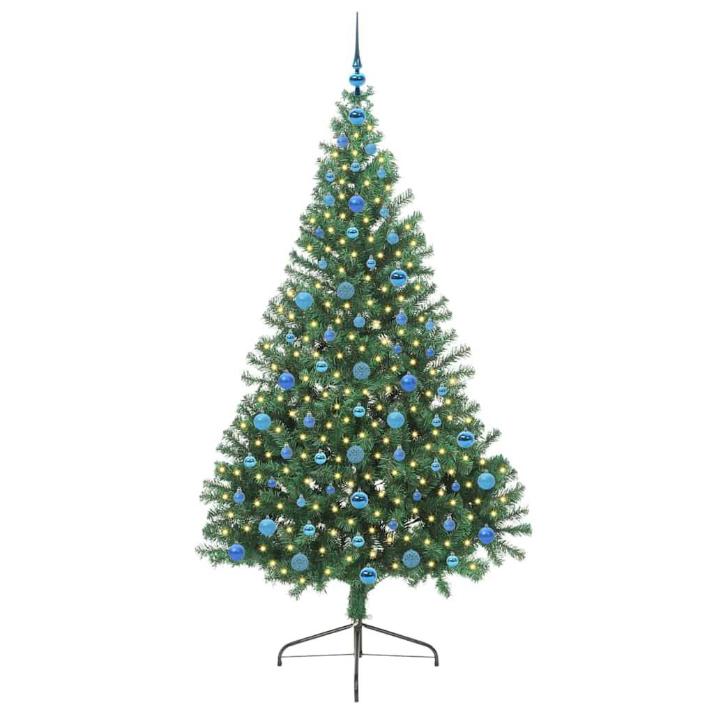 Sapin de Noël | Arbre de Noël artificiel pré-éclairé Vert 210 cm PVC Maison Chic - Image 3