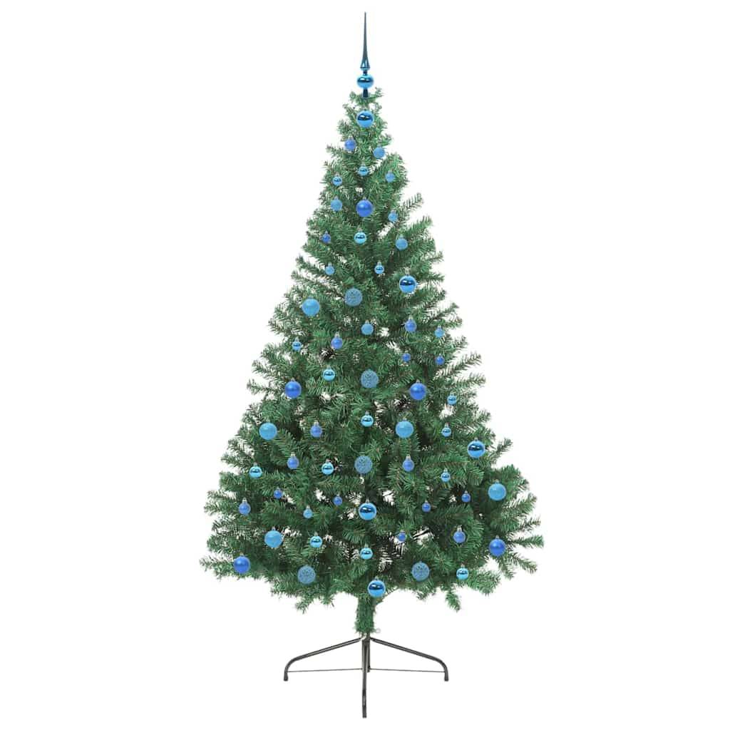 Sapin de Noël | Arbre de Noël artificiel pré-éclairé Vert 210 cm PVC Maison Chic - Image 4