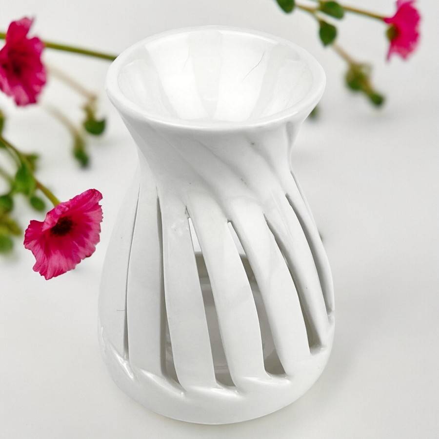 Brûle-Parfum Céramy Corta Blanc 50 ml - Atmosphère Parfumée - Déco Multifonction Minimaliste - H 12 cm - Zen'Arôme - Image 10