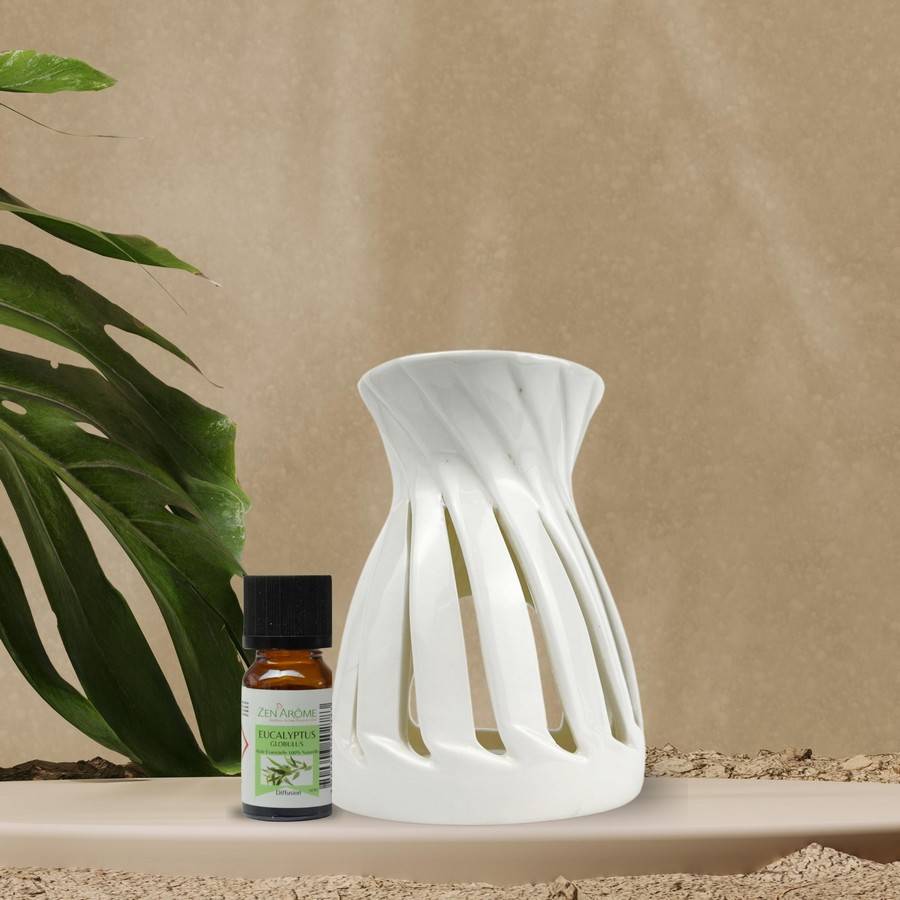 Brûle-Parfum Céramy Corta Blanc 50 ml - Atmosphère Parfumée - Déco Multifonction Minimaliste - H 12 cm - Zen'Arôme - Image 6