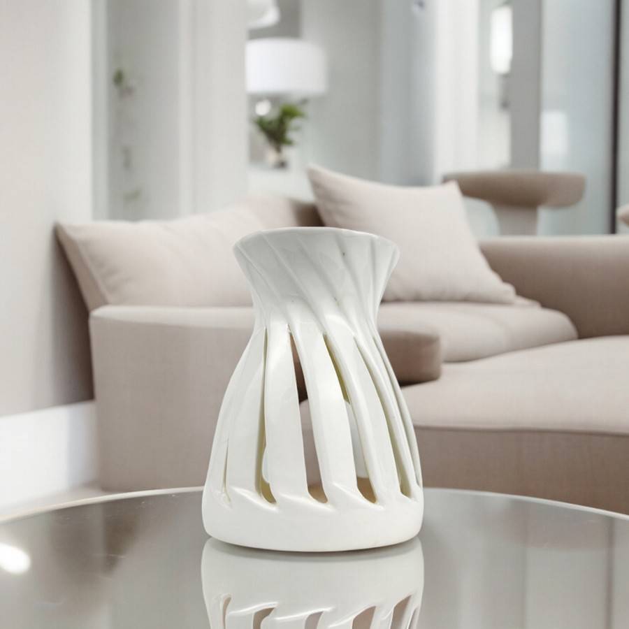 Brûle-Parfum Céramy Corta Blanc 50 ml - Atmosphère Parfumée - Déco Multifonction Minimaliste - H 12 cm - Zen'Arôme - Image 5
