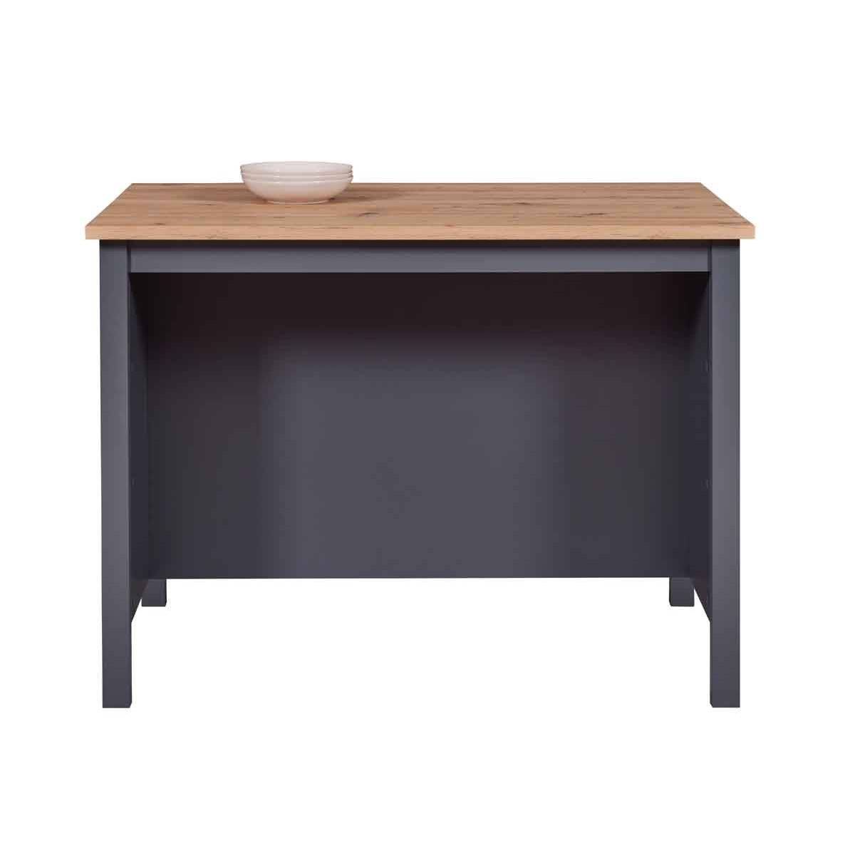 Ilot de Cuisine "Melina" 124cm Anthracite & Chêne - Image 4