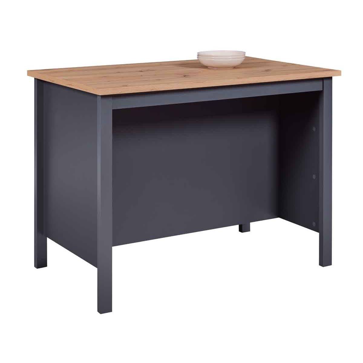Ilot de Cuisine "Melina" 124cm Anthracite & Chêne - Image 5