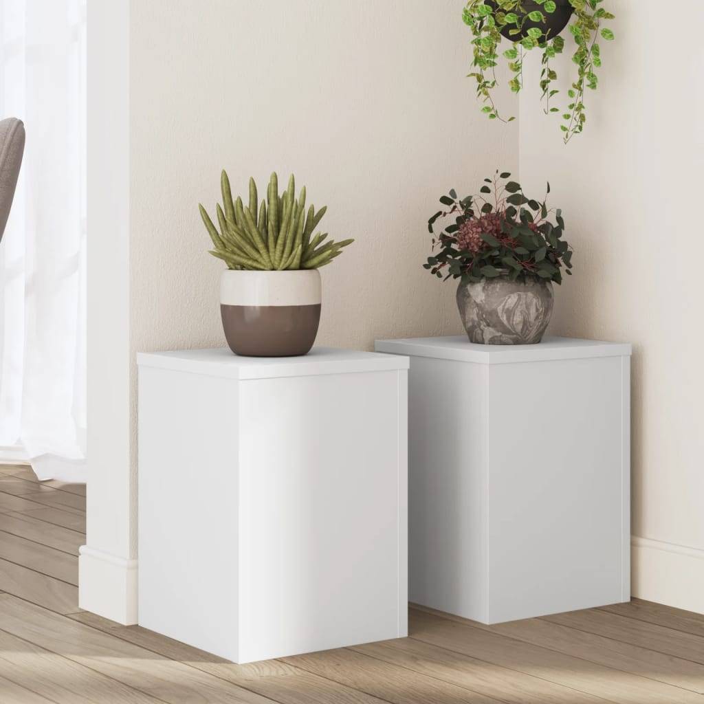 Vidaxl - Supports pour plantes 2 pcs blanc 25x25x35 cm bois d'ingénierie vidaXL 852906 - Image 1