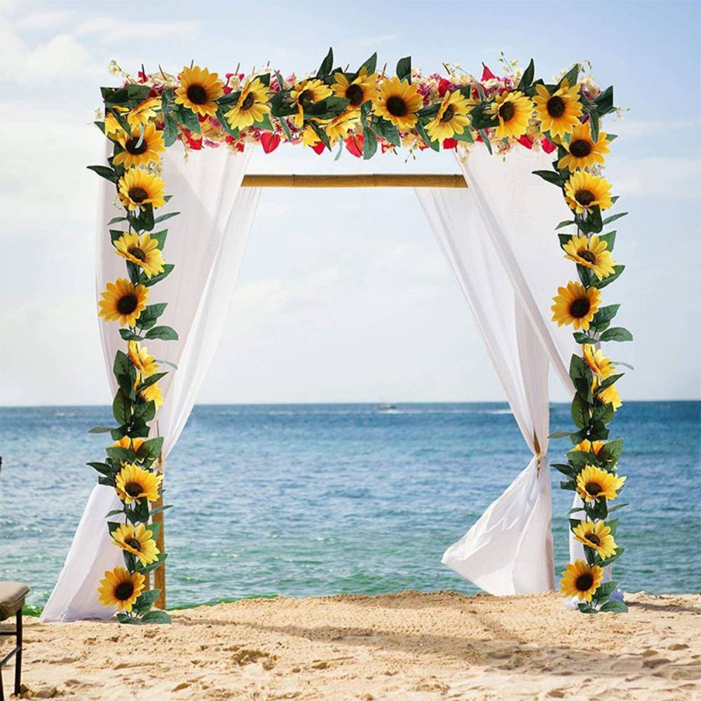 Décoration Tournesol pour Tuyaux - Lot de 2 Guirlandes avec 26 Fleurs - Cache Tuyaux Élégant pour Intérieur - Lytech - Image 4