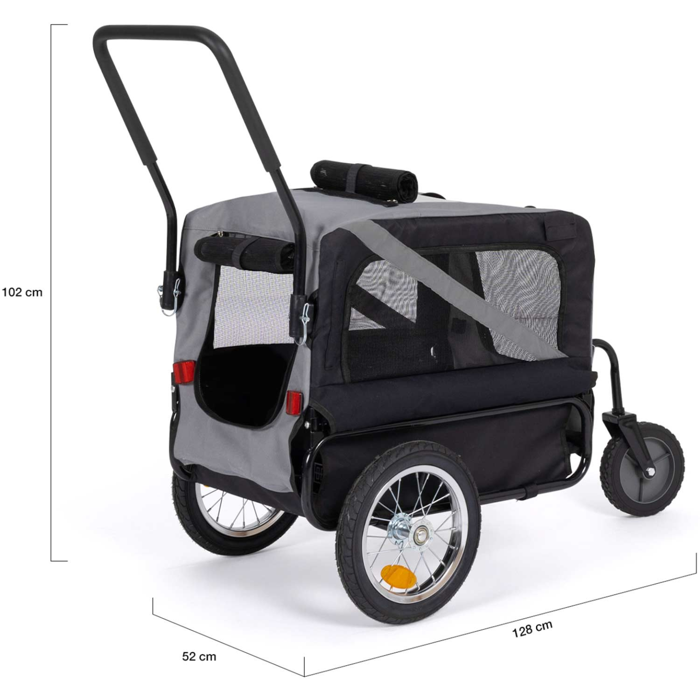 Remorque Vélo Pour Chien Zoomundo – Turquoise, Cadre Argent, 40 Kg (neuve)