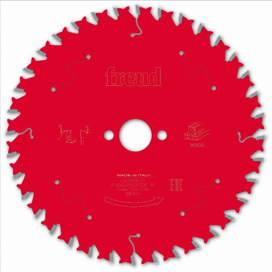 Lame pour scie circulaire portative filaire/sans fil FREUD - Ø160 2,2/1,6 A20 Z36 BA 10° - F03FS09679 -FR06W007H - Image 1