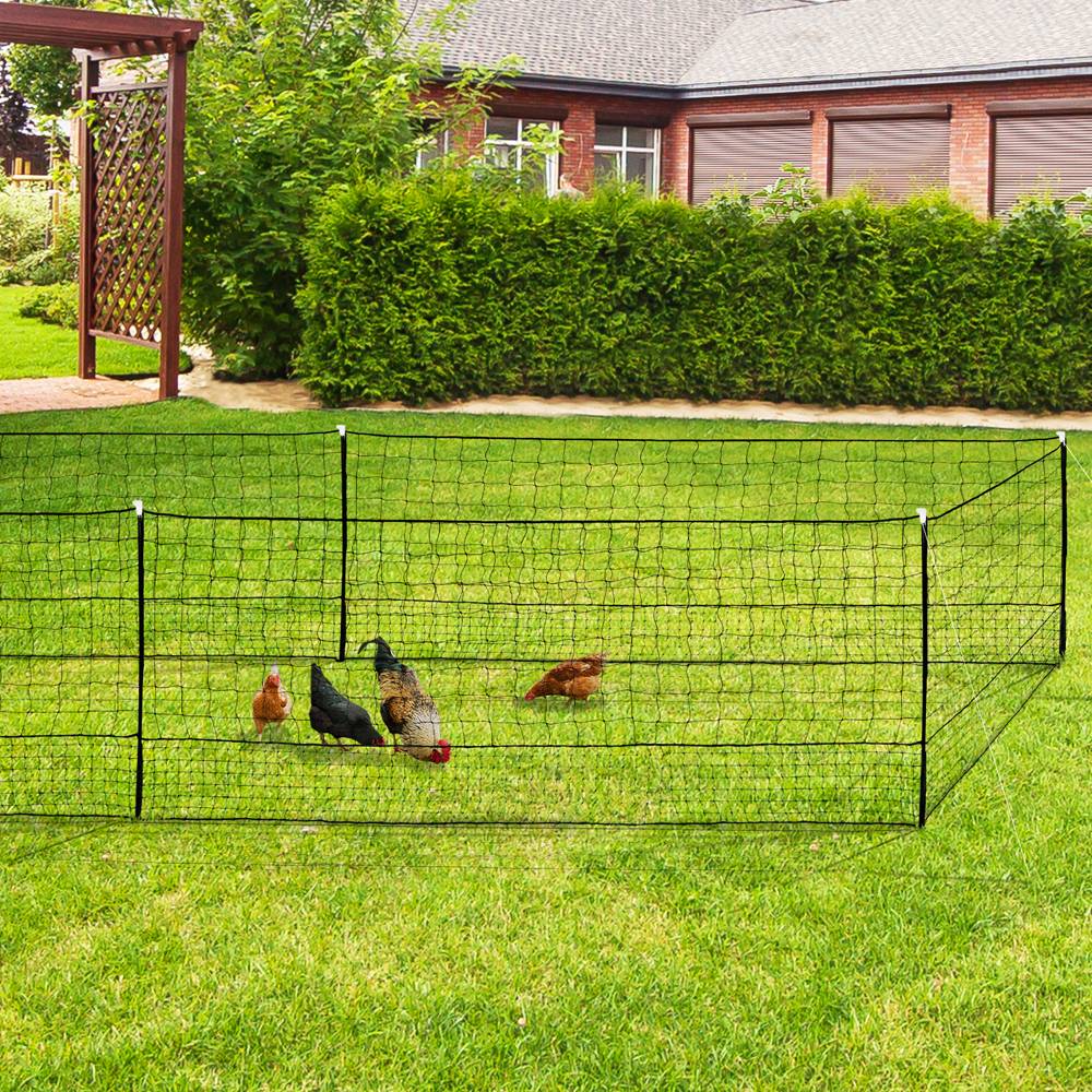 Filet pour poules 24M - enclos poulailler abris - 24 mètres - Noir - TERRE JARDIN - Image 6
