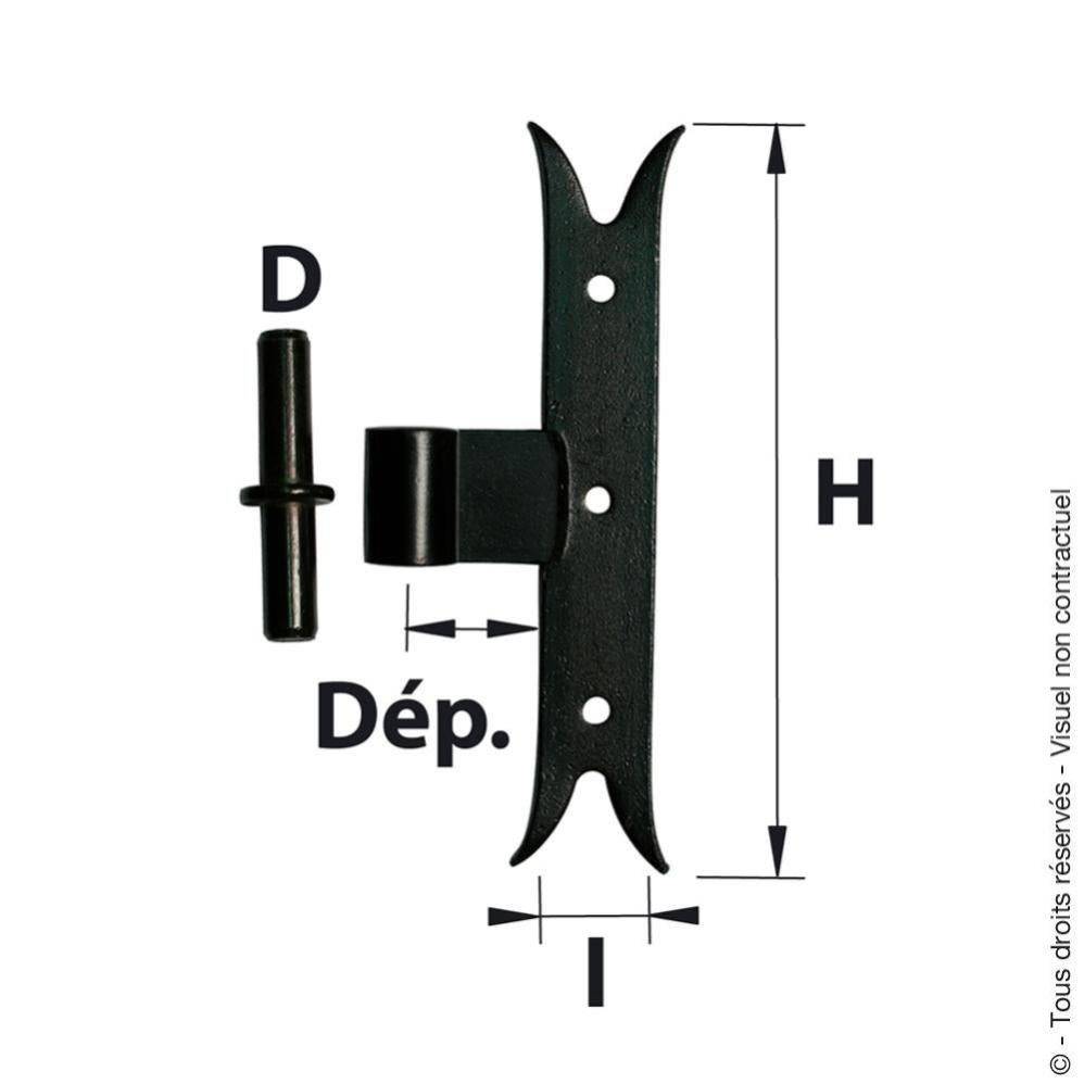 Afbat - Gond tableau acier prépeint, H.235x Diam.14 mm - Image 2