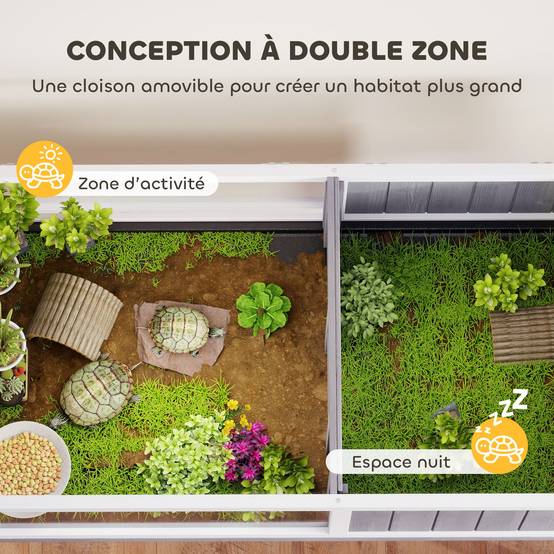Maison Tortue Terre Bois Sapin Habitat Surélevé Nettoyage Facile 104x53x82cm Gris - ComfortXL Outdoor Living - Image 6