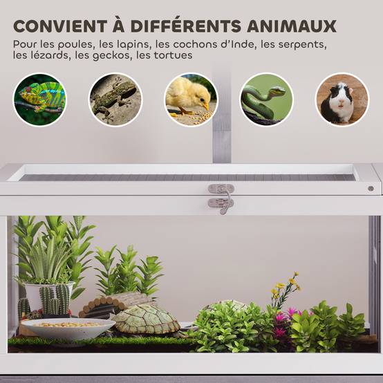 Maison Tortue Terre Bois Sapin Habitat Surélevé Nettoyage Facile 104x53x82cm Gris - ComfortXL Outdoor Living - Image 10