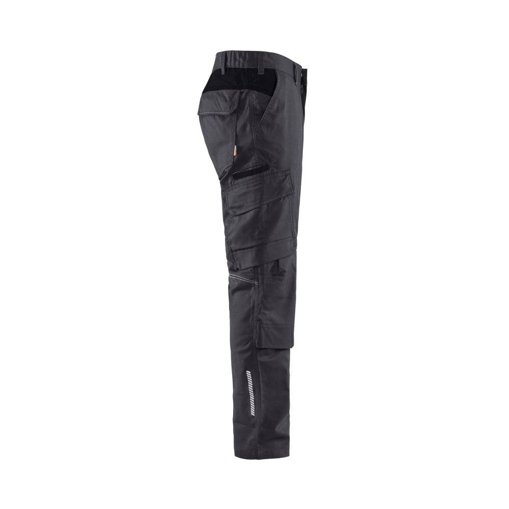 Pantalon industrie avec poches genouillères stretch 2D Gris moyen/Noir | 144818329699 - Blaklader - Image 2