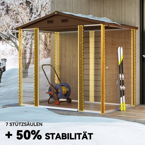 Abri de jardin acier galvanisé effet bois 235,7 x 152 x 208,7 cm - PANGIVO - Image 7