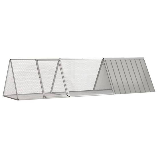 Vidaxl - Cage à lapin grise 302,5 x 80,5 x 71 cm en acier galvanisé vidaXL 3106449 - Image 1