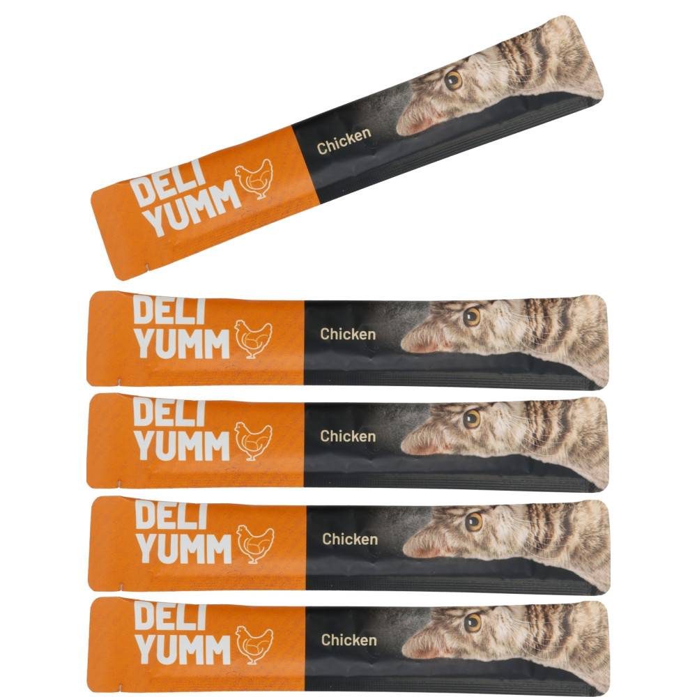 Friandise Deli Yumm Pâté Contrôle des Boules de Poils au poulet 5 x 14 g (70 g) pour Chat - Image 3