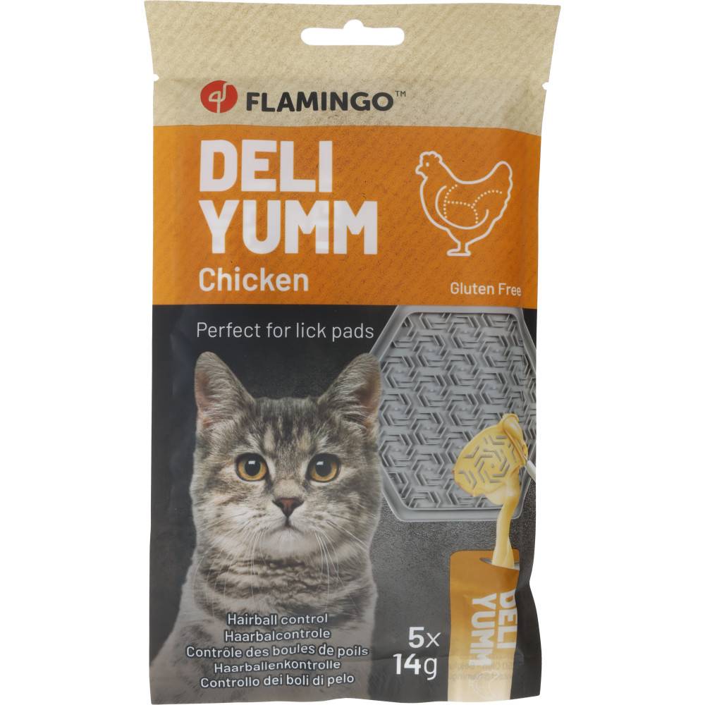 Friandise Deli Yumm Pâté Contrôle des Boules de Poils au poulet 5 x 14 g (70 g) pour Chat - Image 1