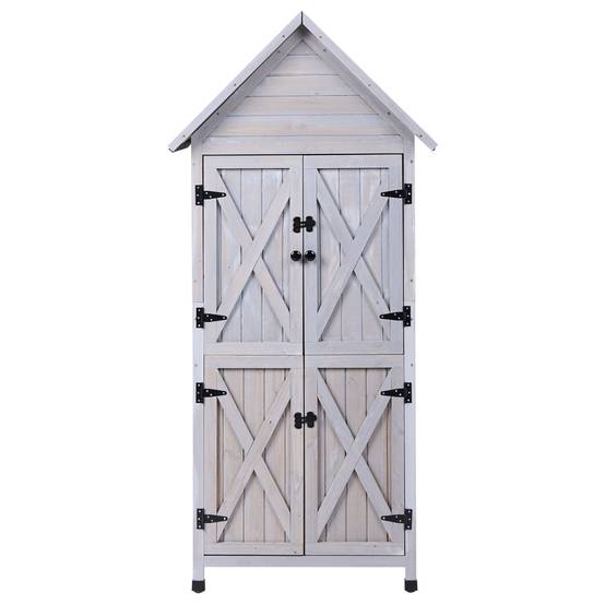 Beliani - Abri de jardin Bois de sapin Gris SENIGA - 85x46x183- Beliani - Image 5