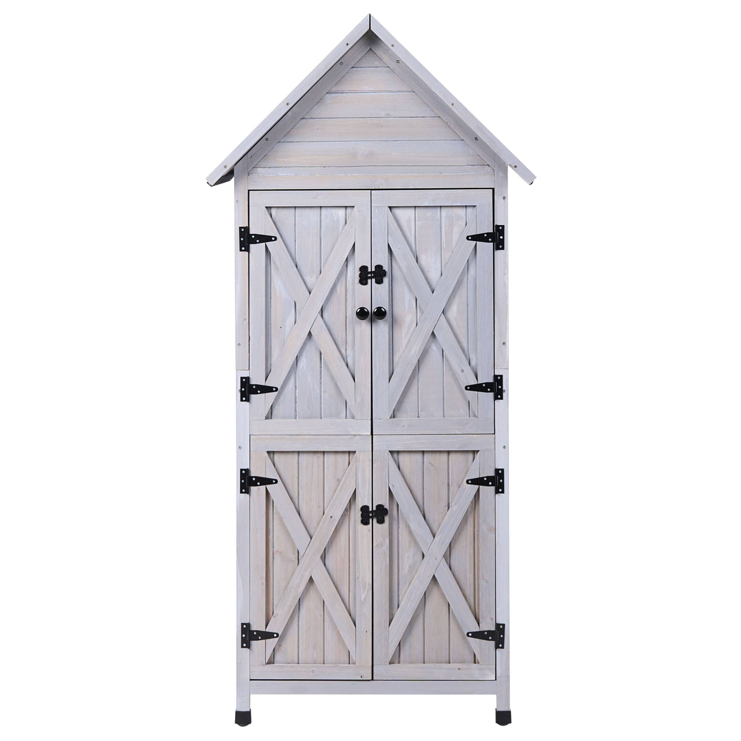 Beliani - Abri de jardin Bois de sapin Gris SENIGA - 85x46x183- Beliani - Image 5