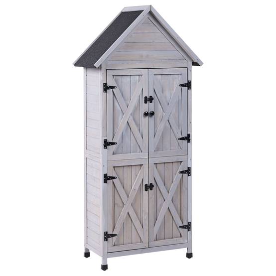 Beliani - Abri de jardin Bois de sapin Gris SENIGA - 85x46x183- Beliani - Image 2