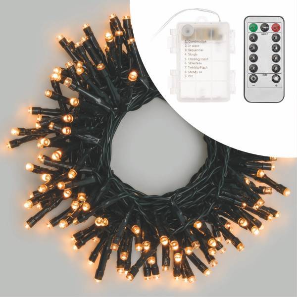 Lotti - Guirlande lumineuse à piles dimmable télécommande 12m 300 LED ambré 8 modes lumière IP44 Lotti - Image 1