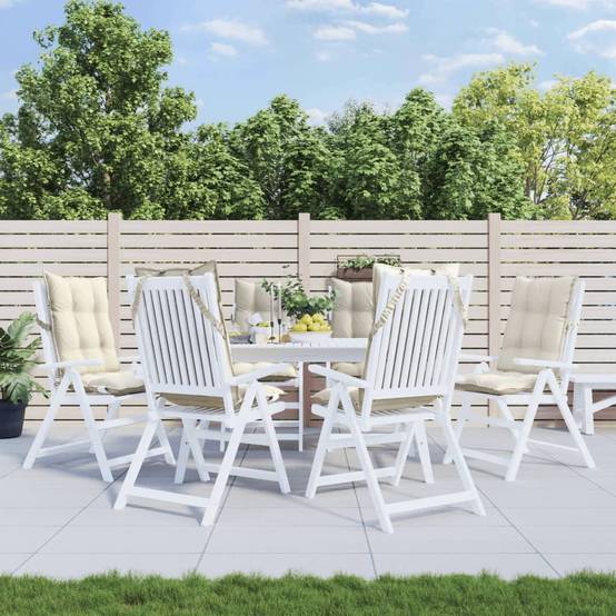 PANGIVO - Coussins de chaise à dossier haut tissu oxford crème 120 x 50 x 7 cm, poids:10.95kg - PANGIVO - Image 1