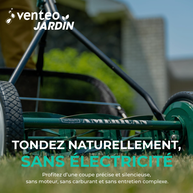 Tondeuse Hélicoïdale Manuelle 7 Lames de 40,6 cm avec Bac de Ramassage | Tondeuse Manuelle Coupe Hélicoïdale Sans Électricité - VENTEO - Image 7