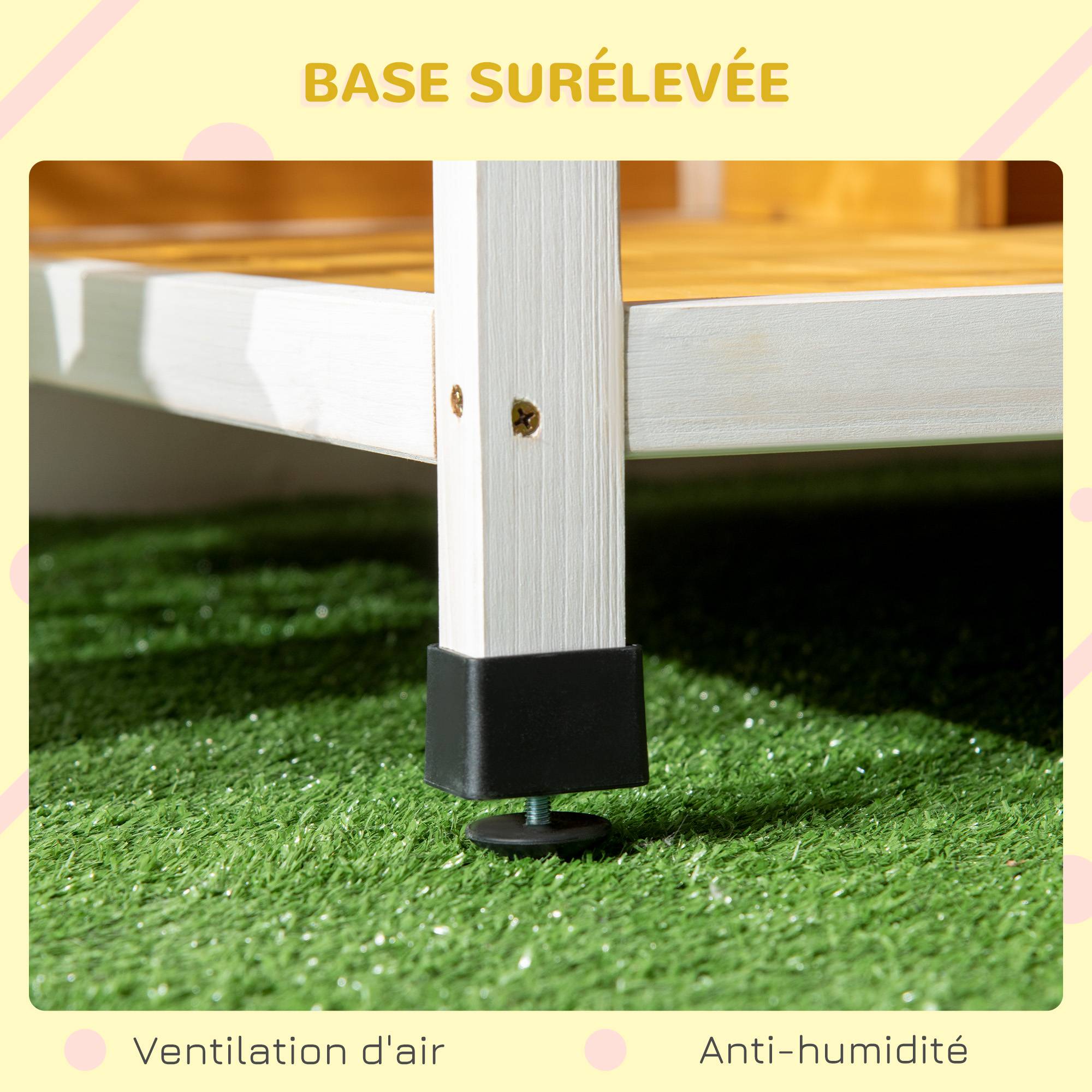 Sans Marque - Niche pour chien extérieur maison chien intérieur en bois avec toit ouvrant et fenêtre 85,5L x 62l x 60H cm orange - Image 9