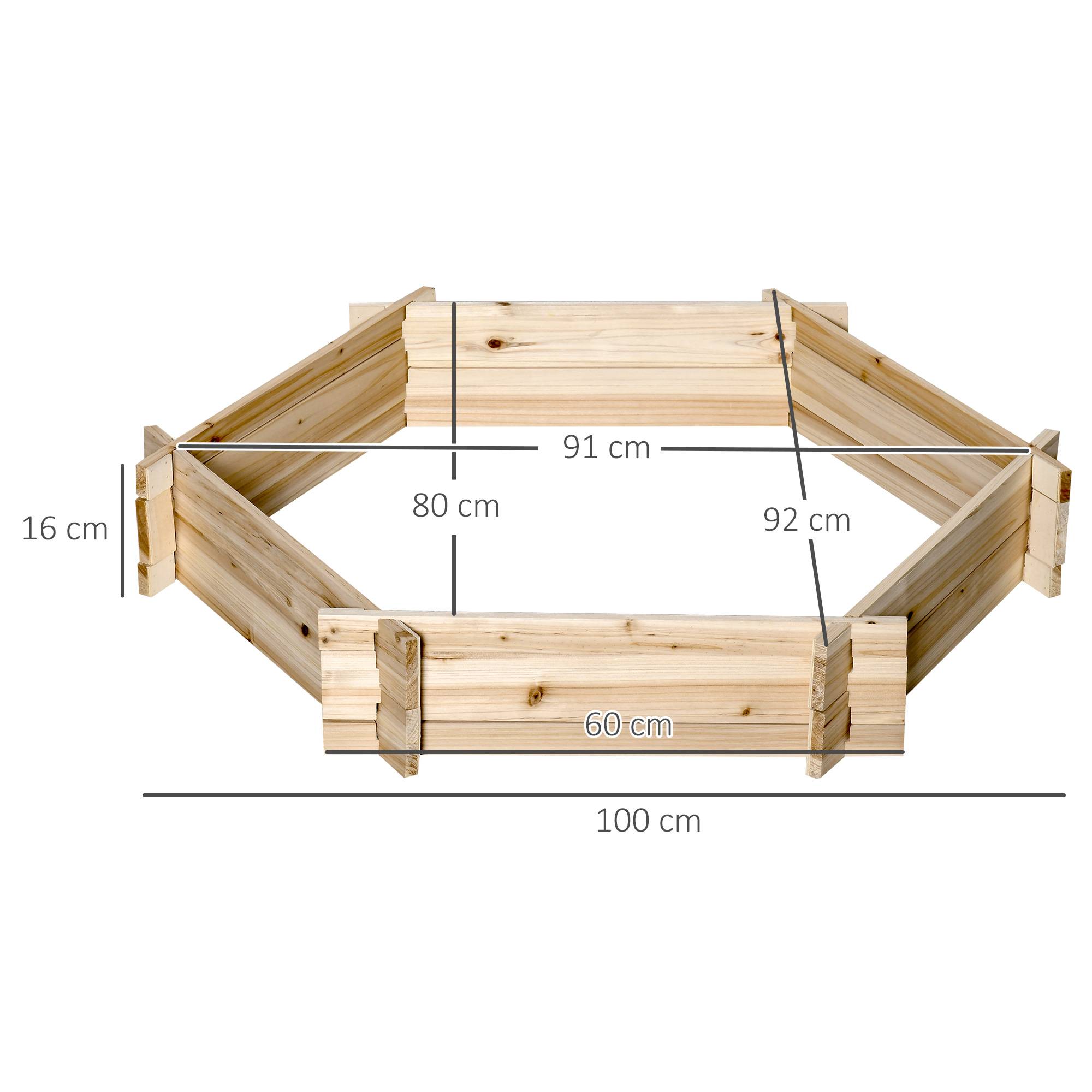 Sans Marque - Potager sans fond structure emboîtable bois 100x92x16 cm - Image 5