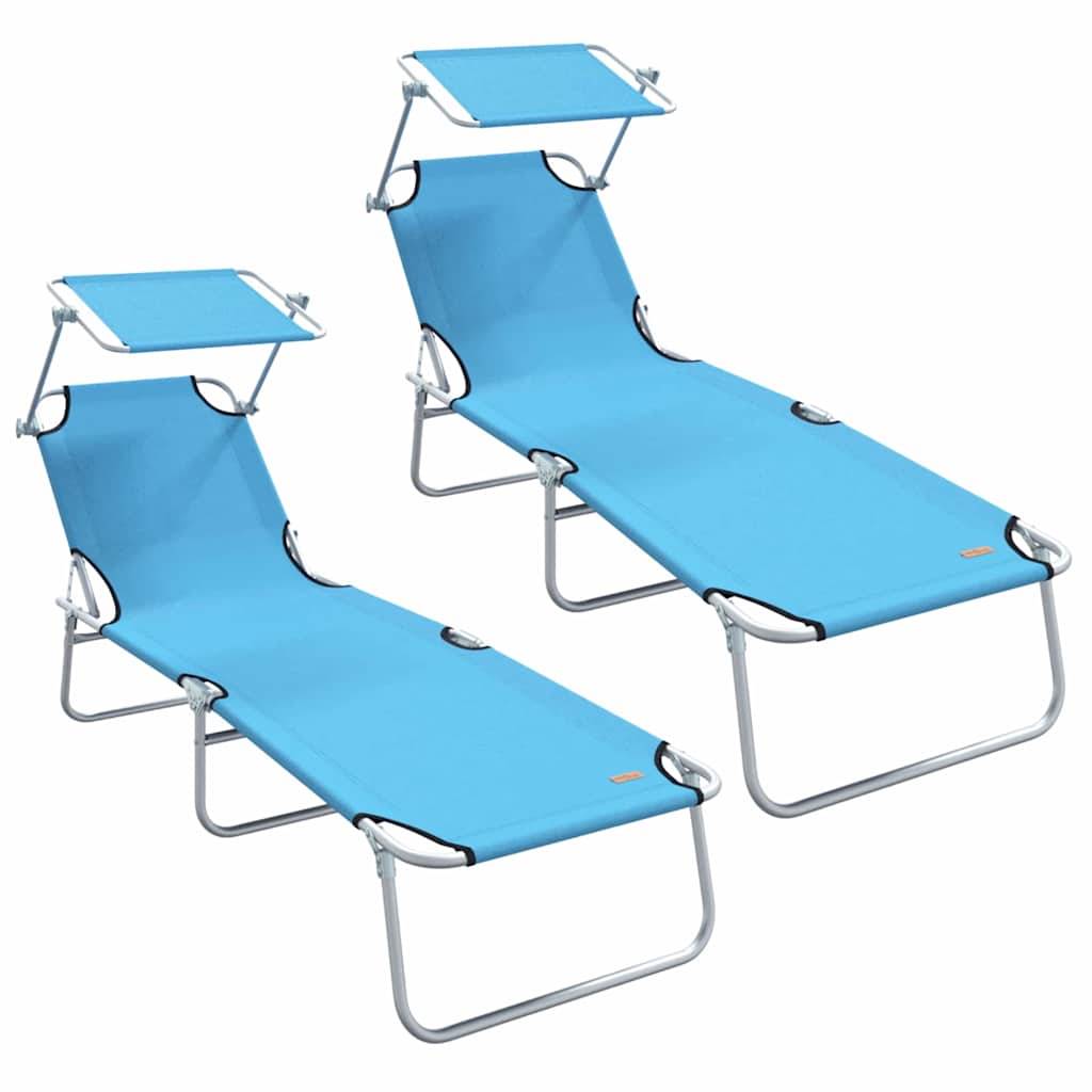 Vidaxl - Transat 2 pc Polyester Bleu vif vidaXL 42003065 - Image 2