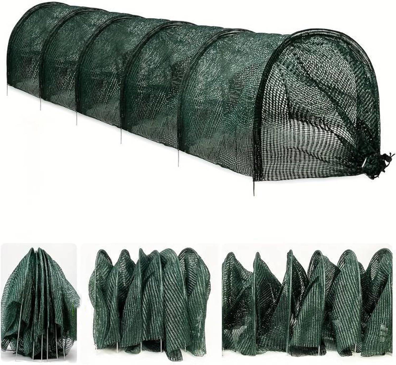 Filet d'ombrage pour Tunnel de Jardin 3 m Vert foncé - IntiMeg - Image 1