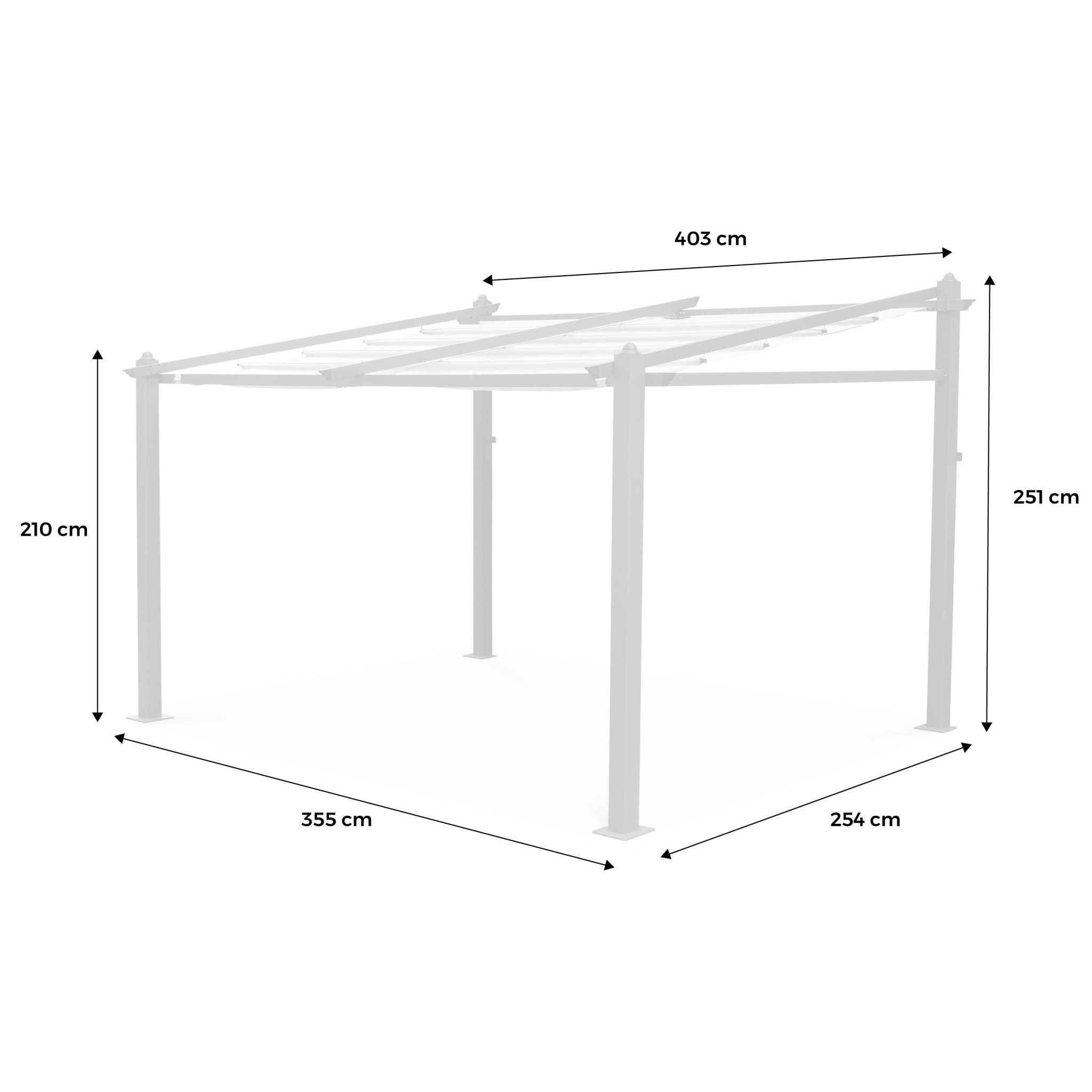sweeek - Toile de toit taupe pour tonnelle 3x4m Murum - toile de rechange pergola. toile de remplacement | sweeek - Image 3