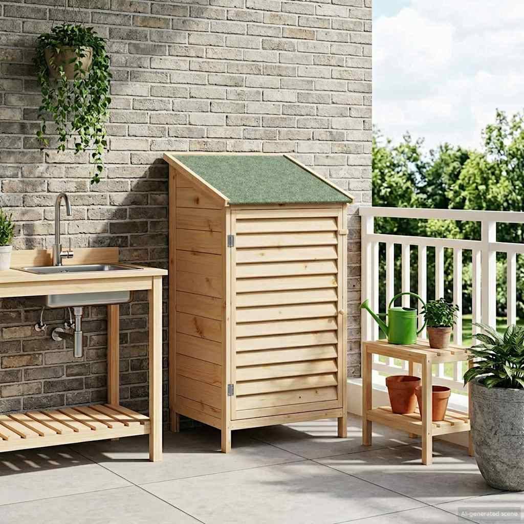 PANGIVO - Abri de jardin bois de sapin naturel 59 x 56 x 113.5 cm, poids:13.64kg - PANGIVO - Image 3